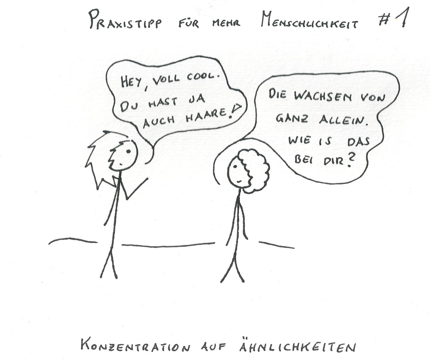 ...andere Beispiele für Gemeinsamkeiten: Augen, Nasenhaare, Fingernägel.