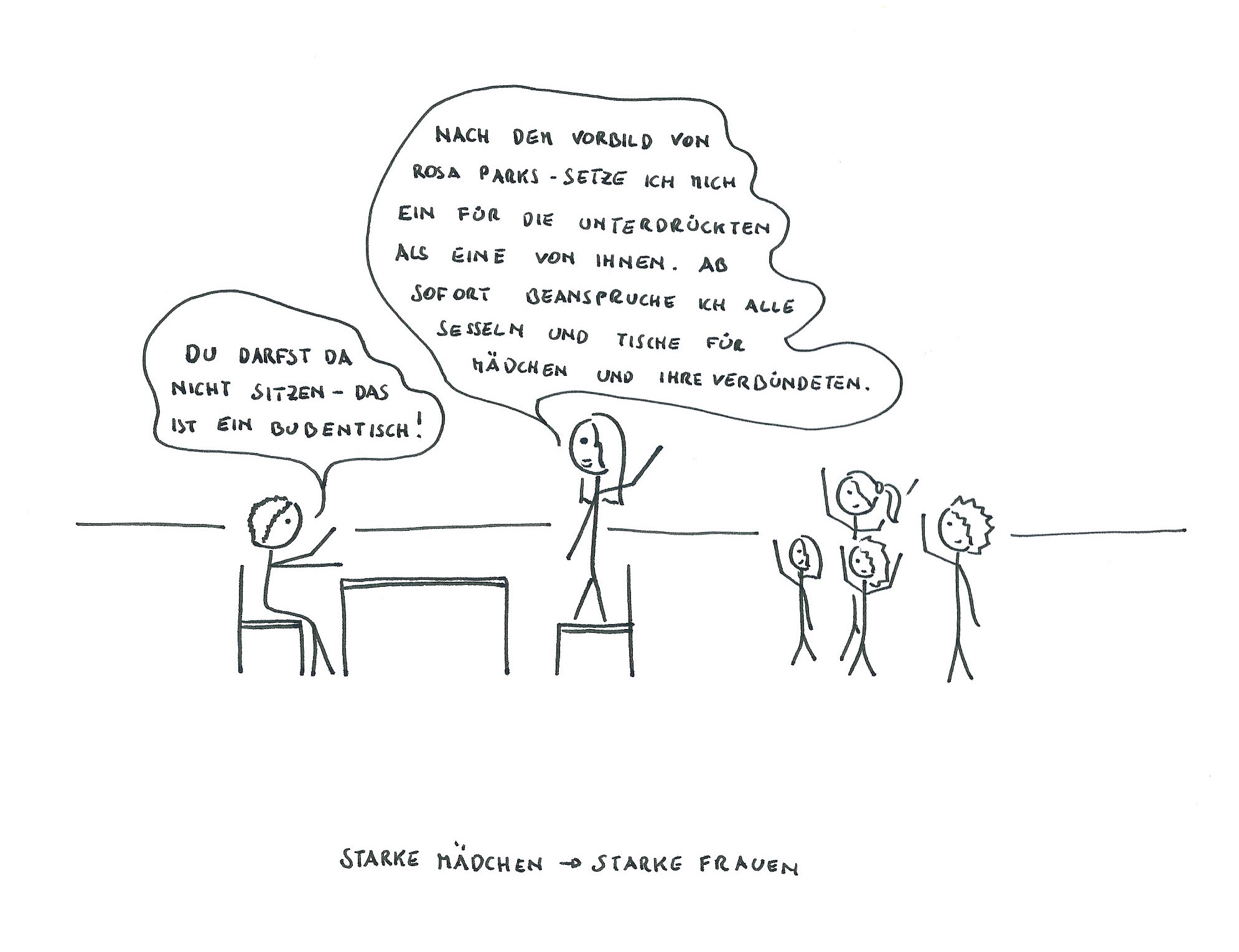 Deshalb halte ich im Morgenkreis regelmäßig Vorträge über gewaltfreie HeldInnen.