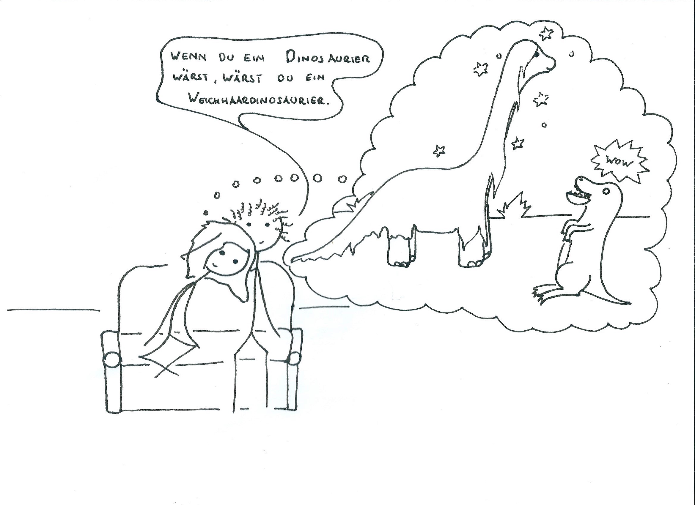 ...oder auch ein Langhaardinosaurier.