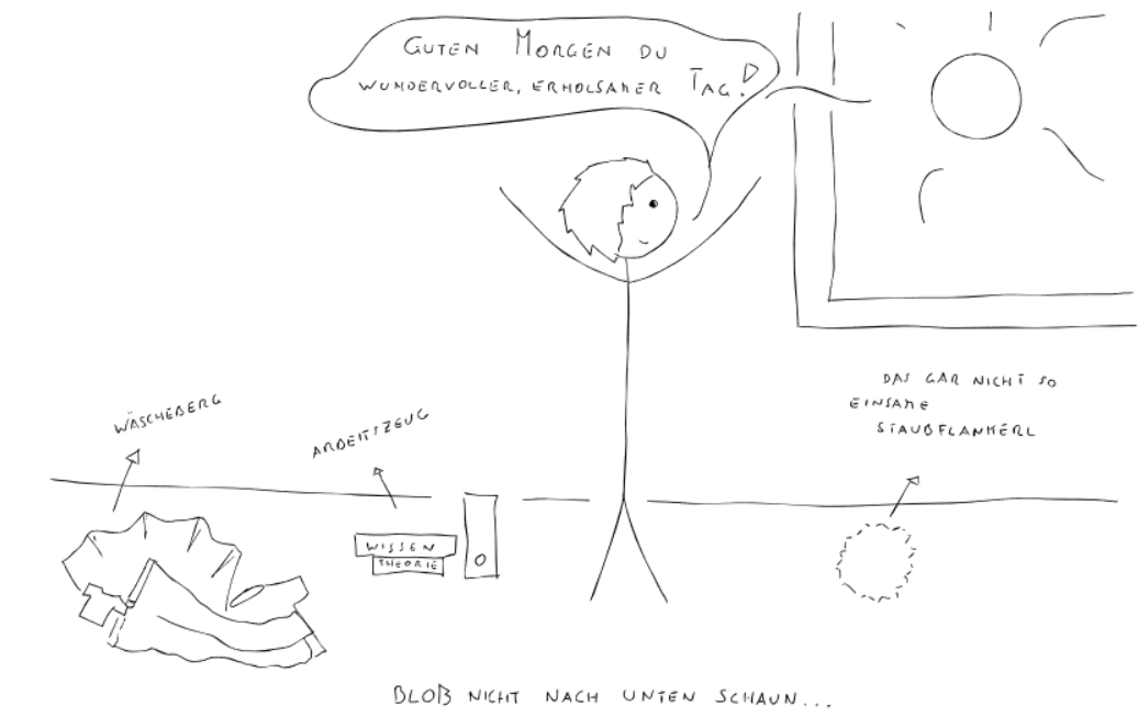 Als ob ich einen Morgen ohne Kaffee so begrüßen würde :)